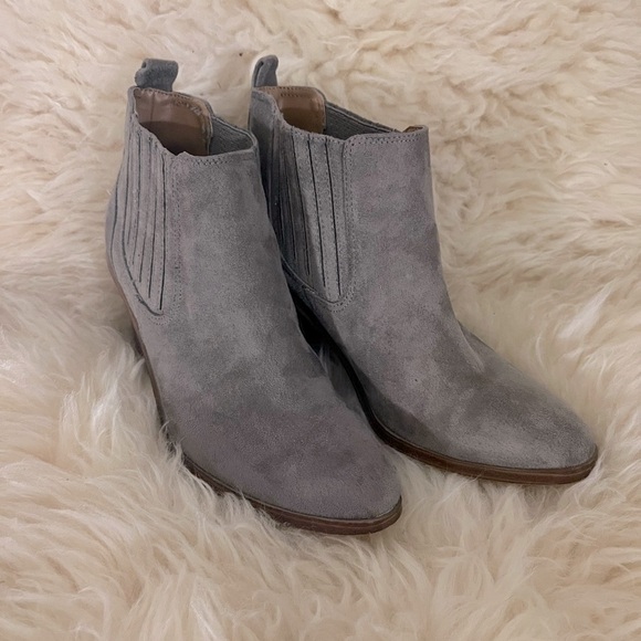 Tan Suede Heeled Ankle Boots - Picture 2 of 6